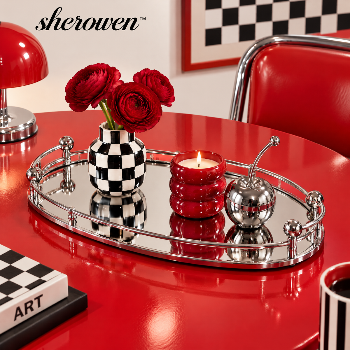 𝒔𝒉𝒆𝒓𝒐𝒘𝒆𝒏™ Oval Mirrored Centerpiece Tray
