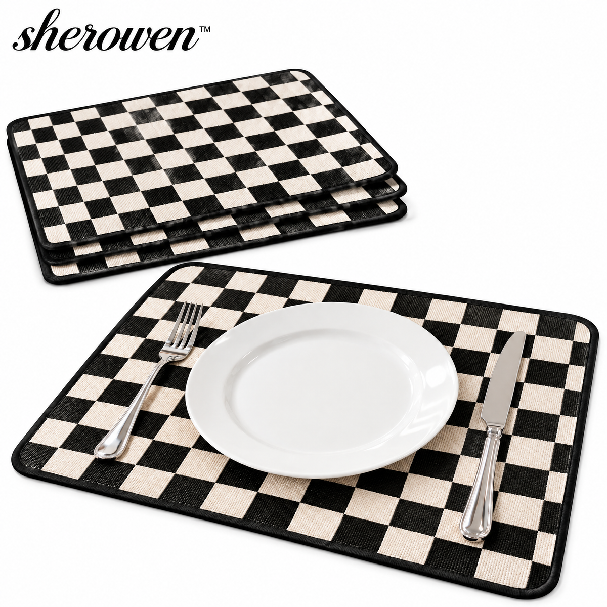 𝒔𝒉𝒆𝒓𝒐𝒘𝒆𝒏™ Checkerboard Table Placemat Set