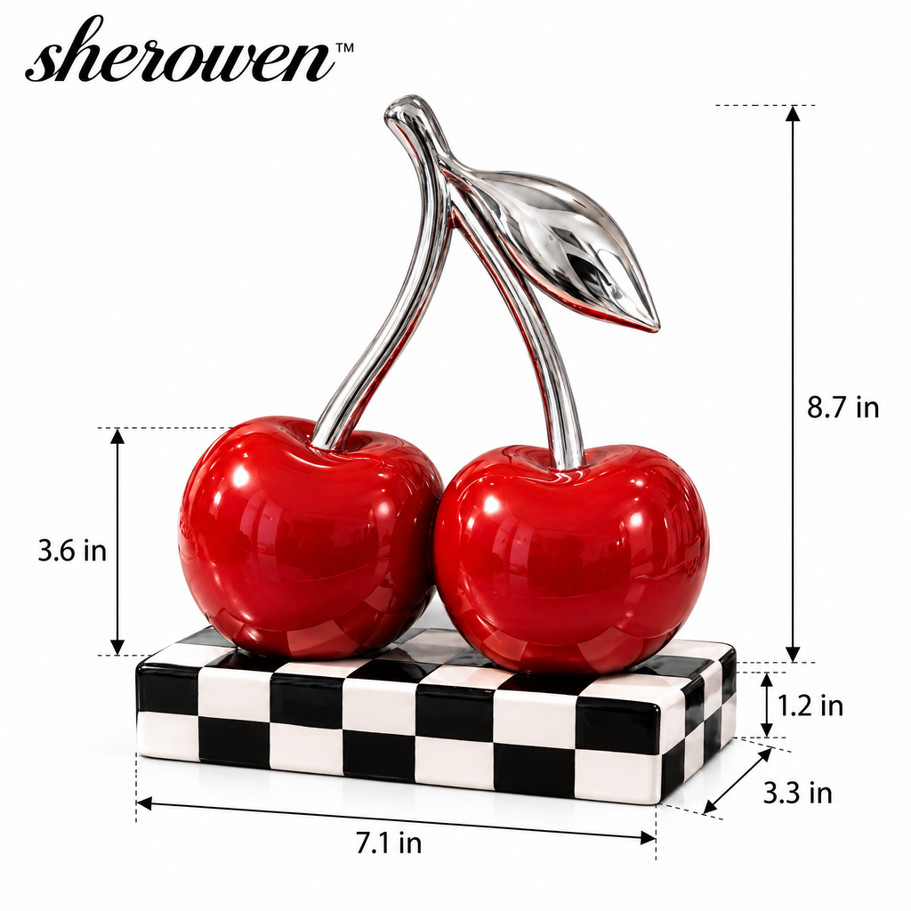 𝒔𝒉𝒆𝒓𝒐𝒘𝒆𝒏™ Ceramic Cherry Table Sculpture