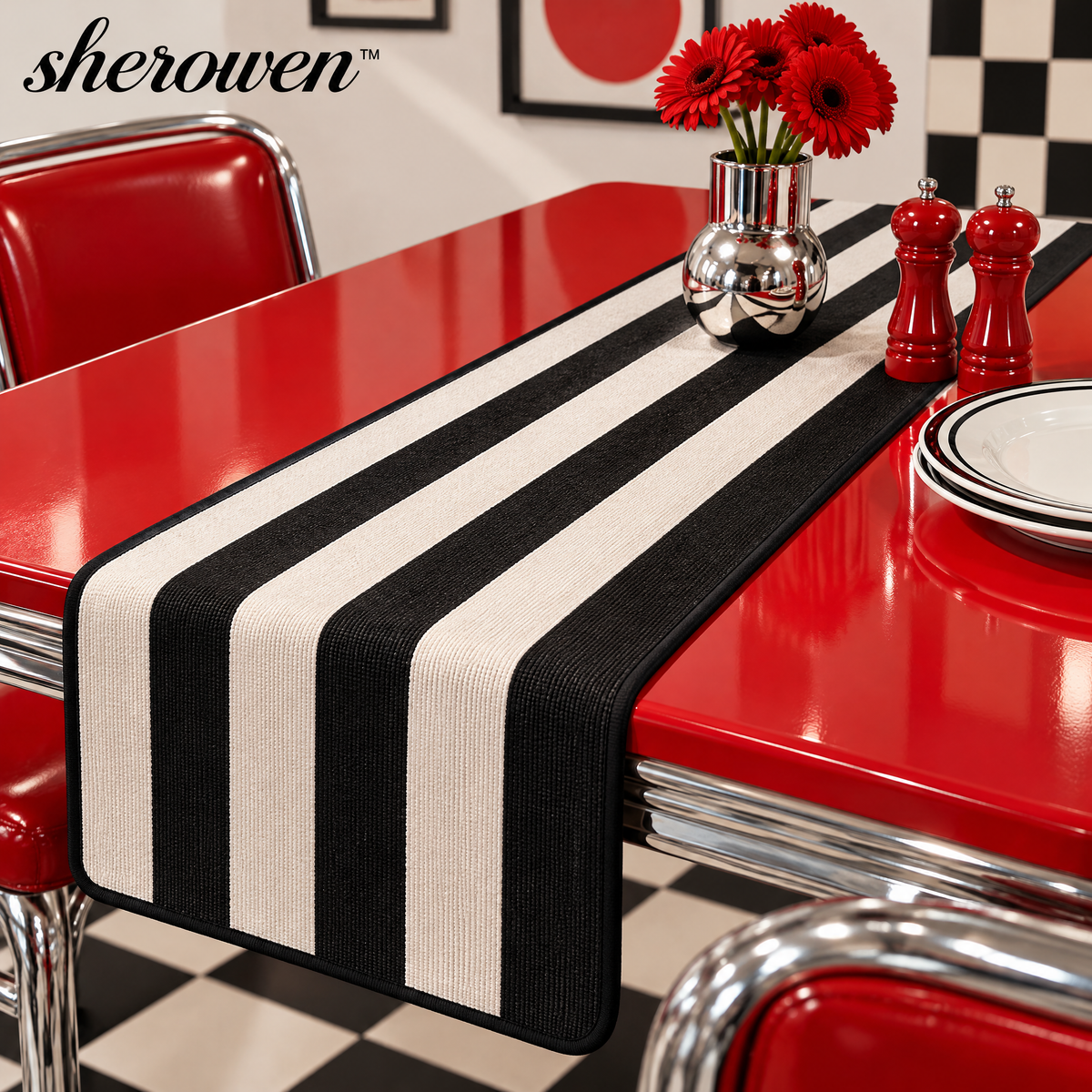 𝒔𝒉𝒆𝒓𝒐𝒘𝒆𝒏™ Contrast Stripe Table Runner