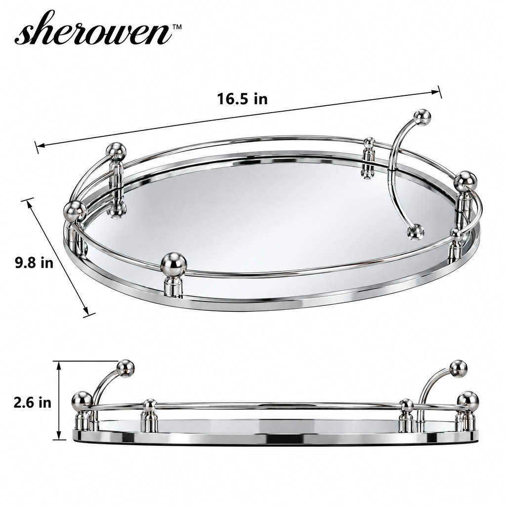 𝒔𝒉𝒆𝒓𝒐𝒘𝒆𝒏™ Oval Mirrored Centerpiece Tray