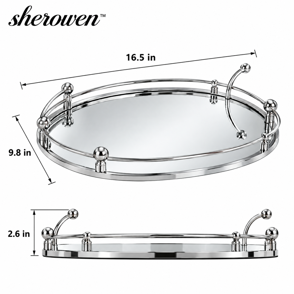 𝒔𝒉𝒆𝒓𝒐𝒘𝒆𝒏™ Oval Mirrored Centerpiece Tray