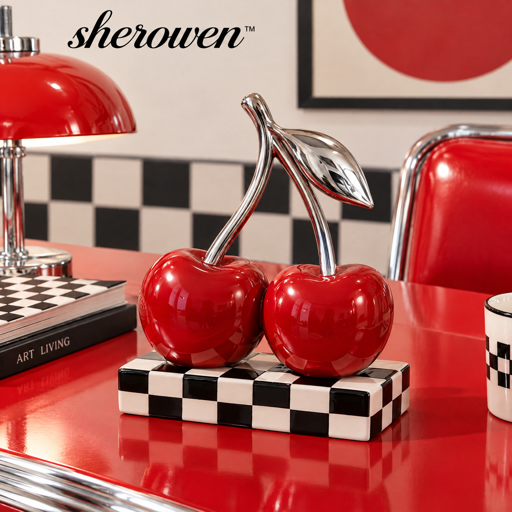𝒔𝒉𝒆𝒓𝒐𝒘𝒆𝒏™ Ceramic Cherry Table Sculpture