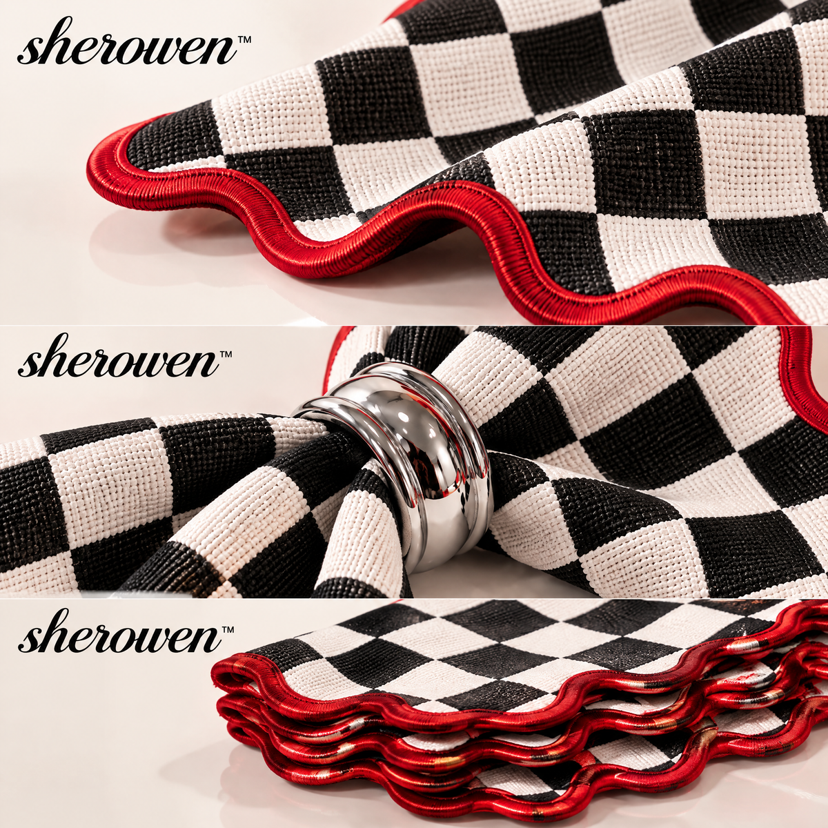 𝒔𝒉𝒆𝒓𝒐𝒘𝒆𝒏™ Scalloped Cloth Napkin Set