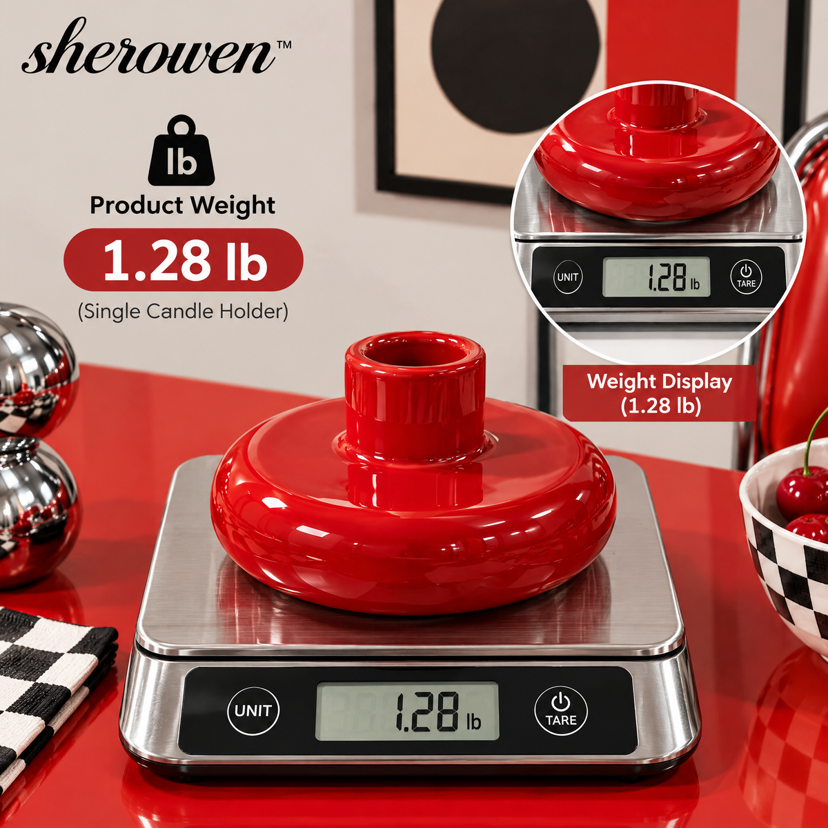 𝒔𝒉𝒆𝒓𝒐𝒘𝒆𝒏™ Round Ceramic Taper Candle Holder