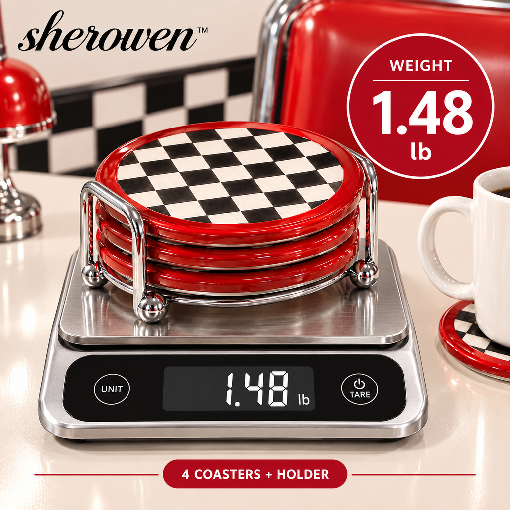 𝒔𝒉𝒆𝒓𝒐𝒘𝒆𝒏™ Round Ceramic Coaster Set