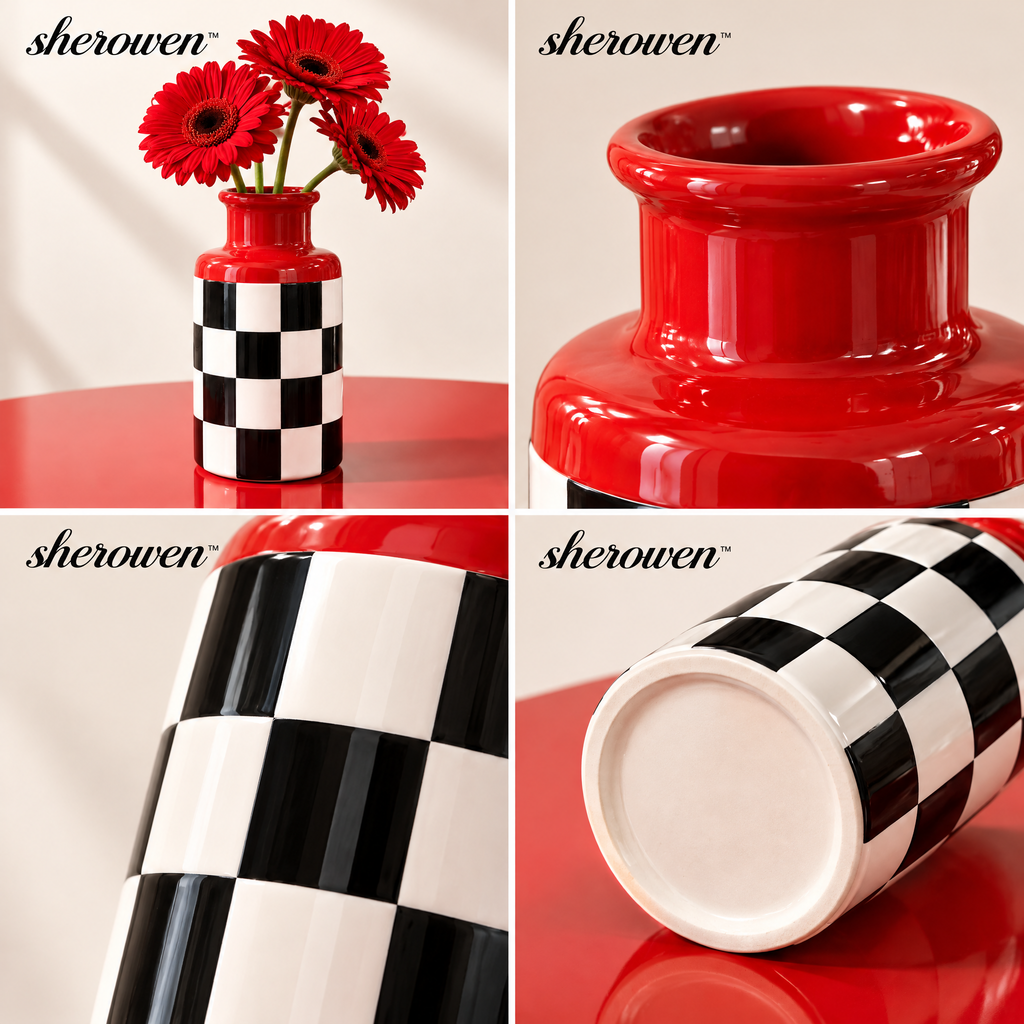 𝒔𝒉𝒆𝒓𝒐𝒘𝒆𝒏™ Color Block Ceramic Bottle Vase