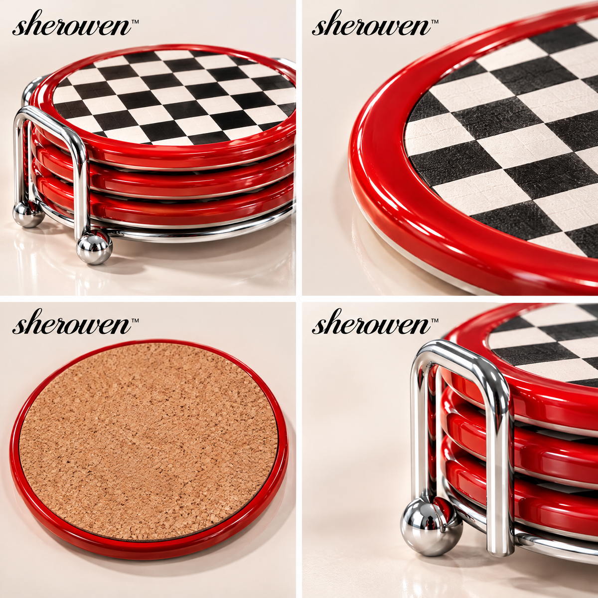 𝒔𝒉𝒆𝒓𝒐𝒘𝒆𝒏™ Round Ceramic Coaster Set
