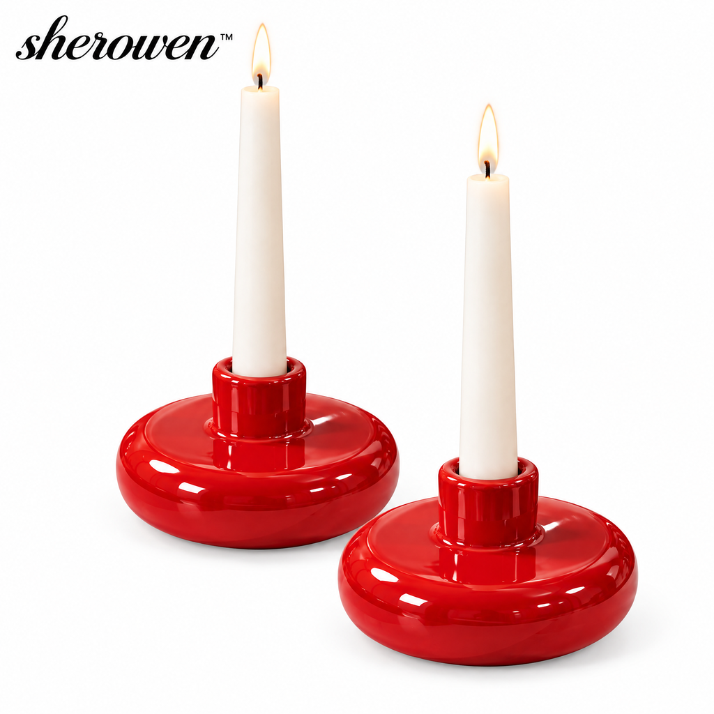 𝒔𝒉𝒆𝒓𝒐𝒘𝒆𝒏™ Round Ceramic Taper Candle Holder