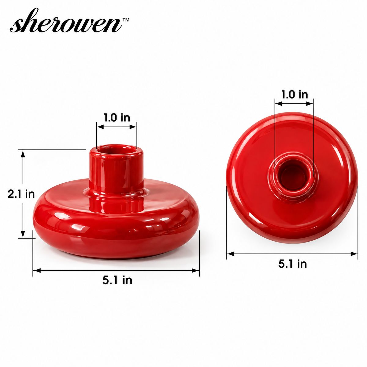 𝒔𝒉𝒆𝒓𝒐𝒘𝒆𝒏™ Round Ceramic Taper Candle Holder