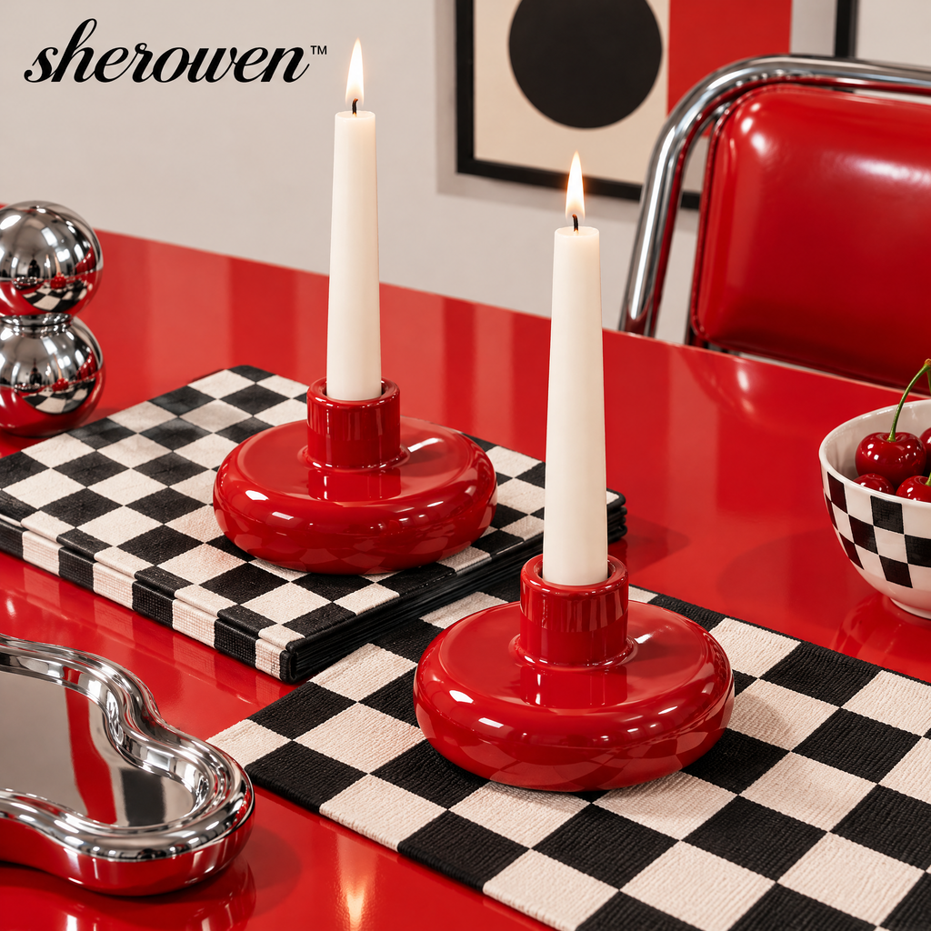 𝒔𝒉𝒆𝒓𝒐𝒘𝒆𝒏™ Round Ceramic Taper Candle Holder