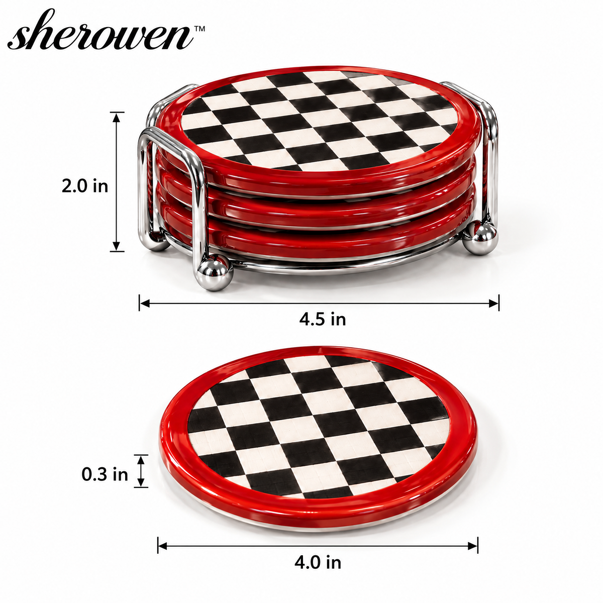 𝒔𝒉𝒆𝒓𝒐𝒘𝒆𝒏™ Round Ceramic Coaster Set