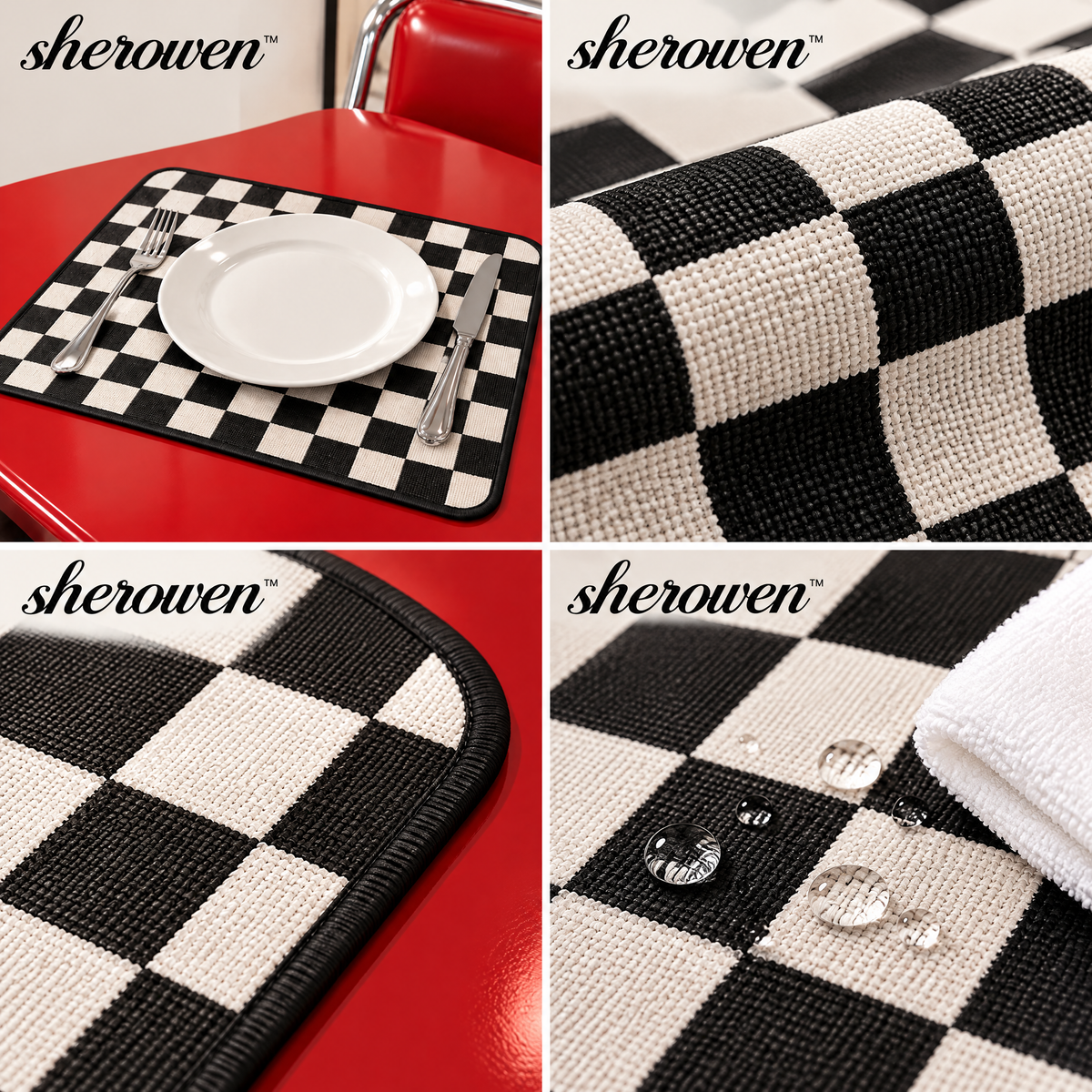 𝒔𝒉𝒆𝒓𝒐𝒘𝒆𝒏™ Checkerboard Table Placemat Set